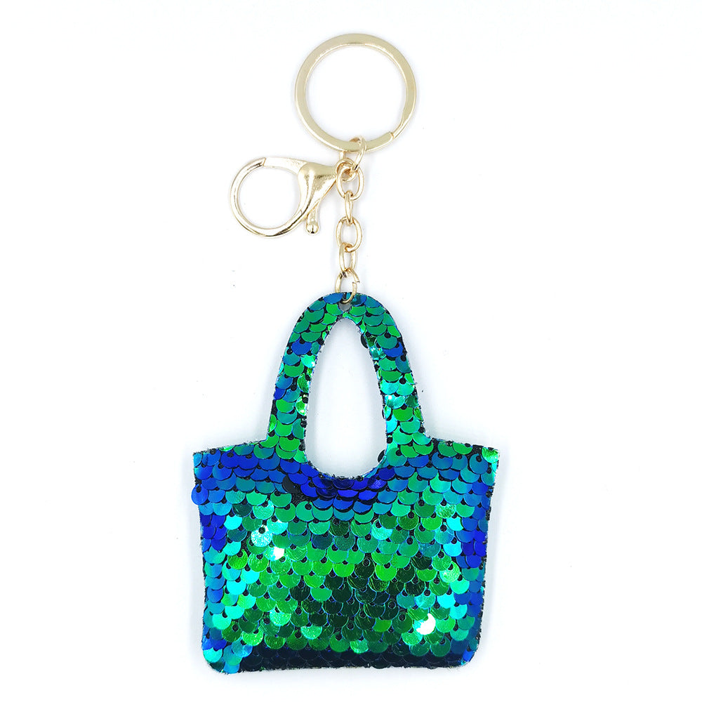 Wholesale Reflective Double-sided Sequin Bag Sequin Car Keychains